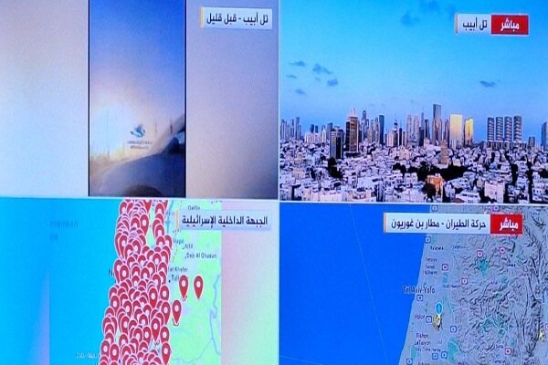 حمله موشکی حزب الله به تلآویو/ فرودگاه بن گورین تعطیل شد+فیلم