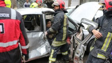 5 مصدوم در تصادف اتوبوس با چند خودرو در بلوار پنجتن مشهد