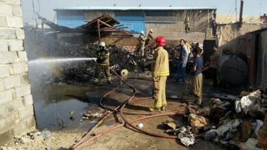 آتشسوزی گسترده انبار روغن در شیراز