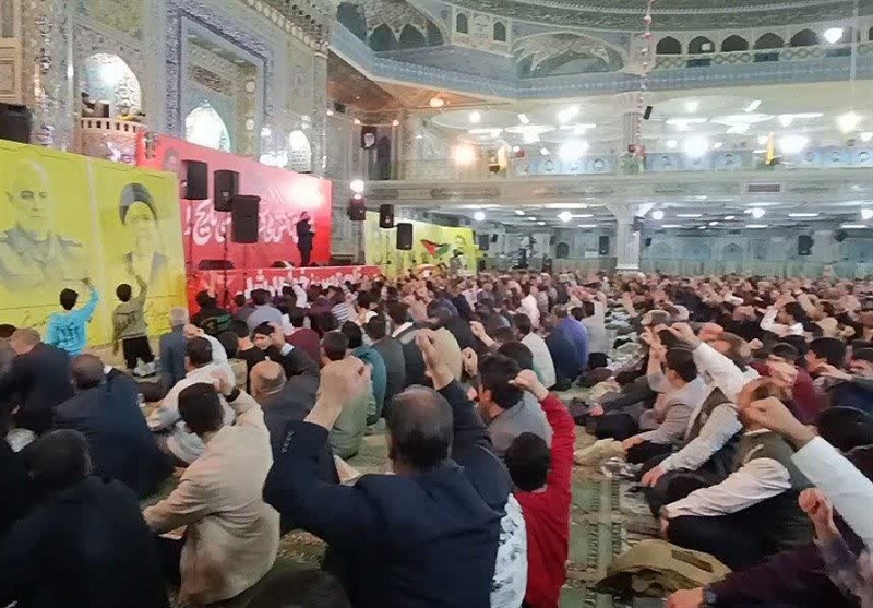 اجتماع مردم چهارمحالوبختیاری در گرامیداشت شهدای مقاومت+فیلم