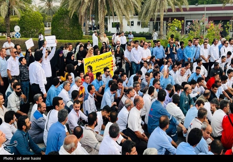 ماجرای تجمع امروز 3 هزار کارگر پارس جنوبی چه بود؟ + تصویر