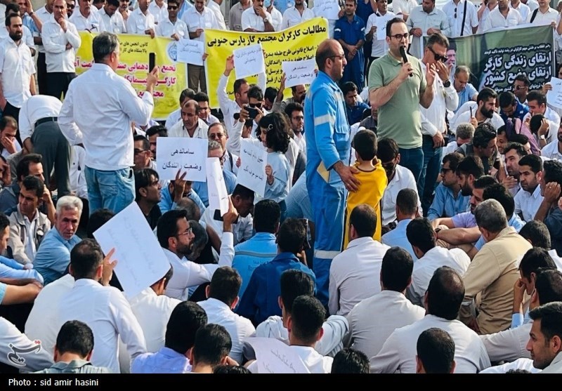 ماجرای تجمع امروز 3 هزار کارگر پارس جنوبی چه بود؟ + تصویر