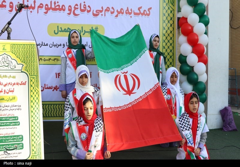 همدلی دانشآموزان بوشهری با مردم غزه و لبنان+تصویر