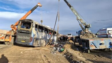 واژگونی اتوبوس در نجفآباد اصفهان با 24 مصدوم و 2 فوتی