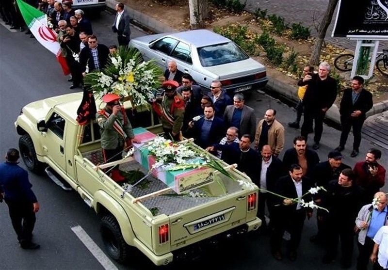 پیکر مطهر 4 شهید گمنام دفاع مقدس وارد تبریز شد + تصاویر