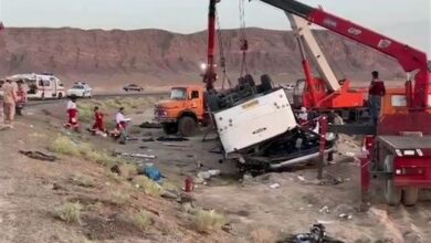 افزایش فوتشدگان واژگونی اتوبوس اندیمشک به 9نفر