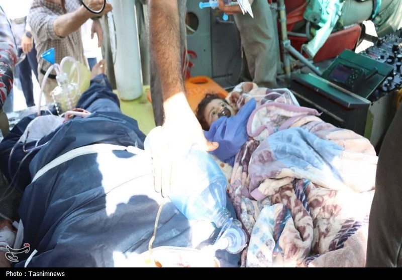 بالگرد نیروی دریایی ارتش نجاتبخش مصدومان حادثه رانندگی