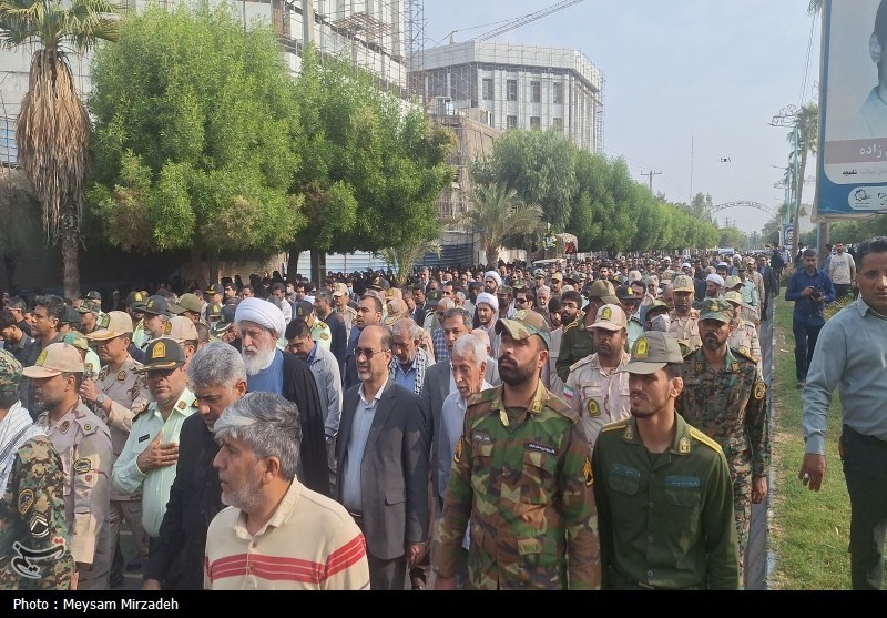 بندرعباس در سوگ شهید مدافع امنیت + تصاویر