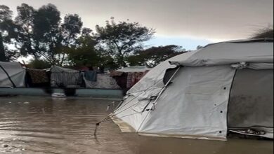 شرایط مصیبت بار آوارگان غزه در سایه سرما و بارندگی+فیلم