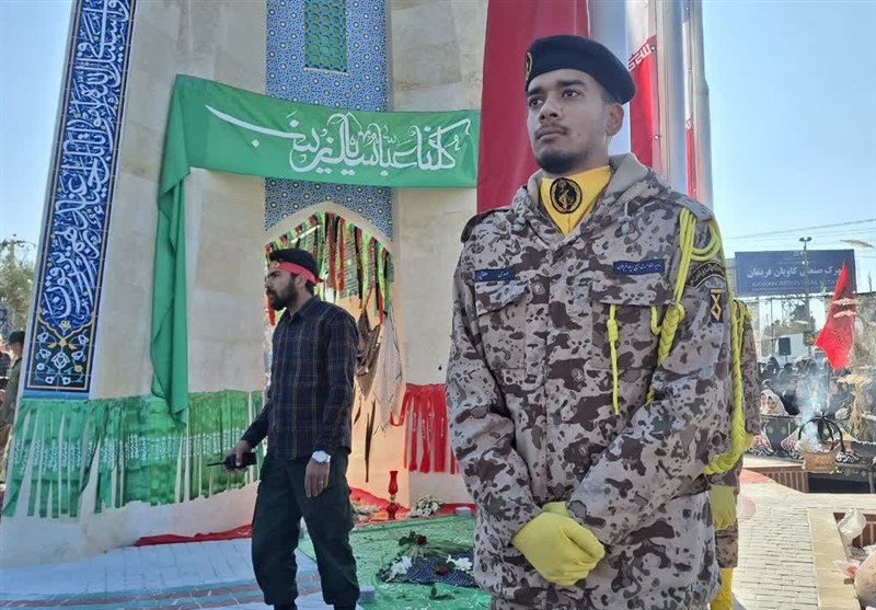 پیکر مطهر شهید گمنام در شهرک صنعتی فریمان آرام گرفت+عکس