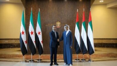 اقدام بحثبرانگیز حین نشست وزیر خارجه رژیم جولانی در امارات+ عکس