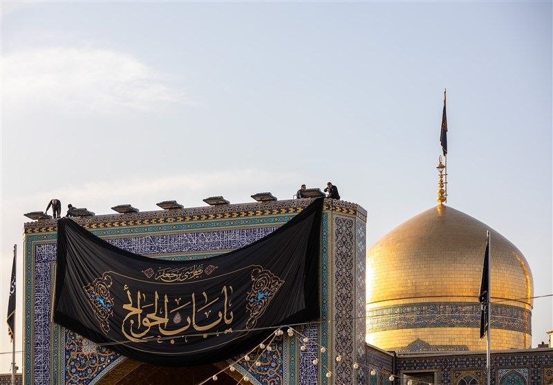 بارگاه منور رضوی سیاهپوش شد +تصاویر