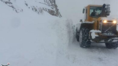 برف در گردنههای الیگودرز/ آمادهباش 9 تیم راهداری