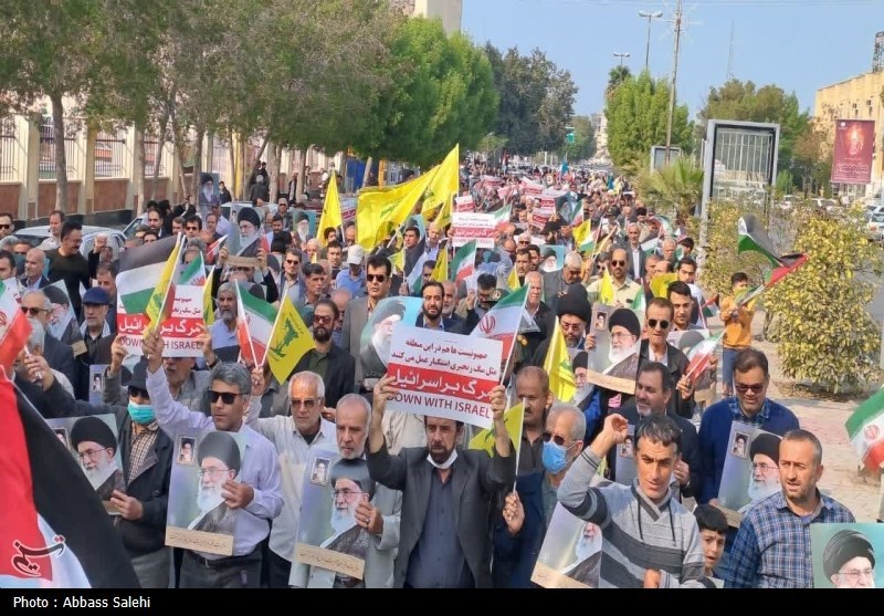 راهپیمایی بوشهریها به شکرانه پیروزی مردم غزه+فیلم