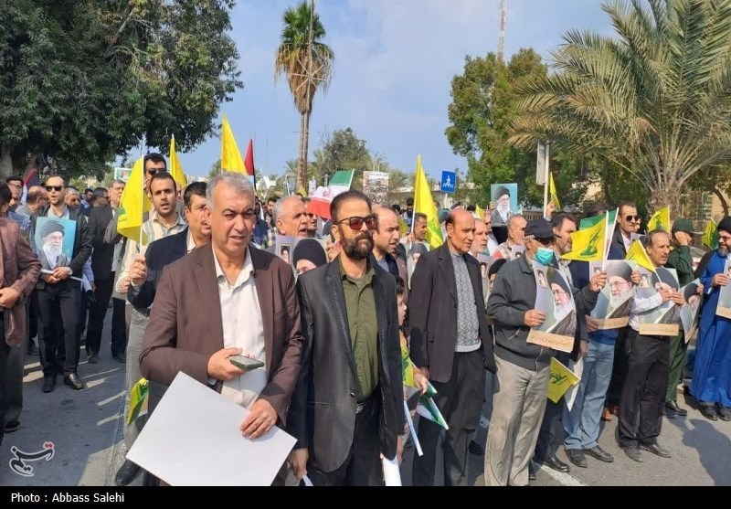 راهپیمایی بوشهریها به شکرانه پیروزی مردم غزه+فیلم