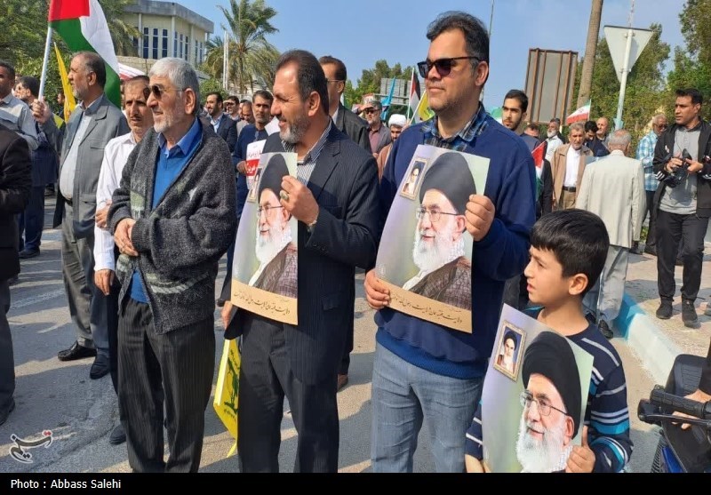 راهپیمایی بوشهریها به شکرانه پیروزی مردم غزه+فیلم