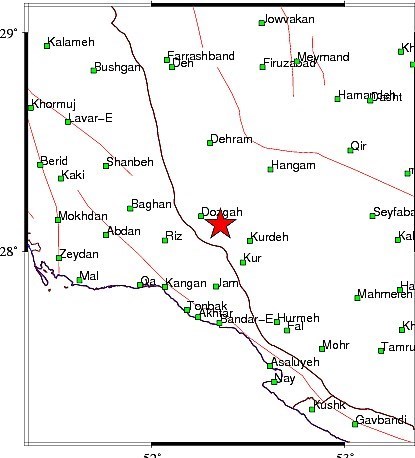 زلزله 5.2 ریشتری منطقه ریز بوشهر را لرزاند + مشخصات