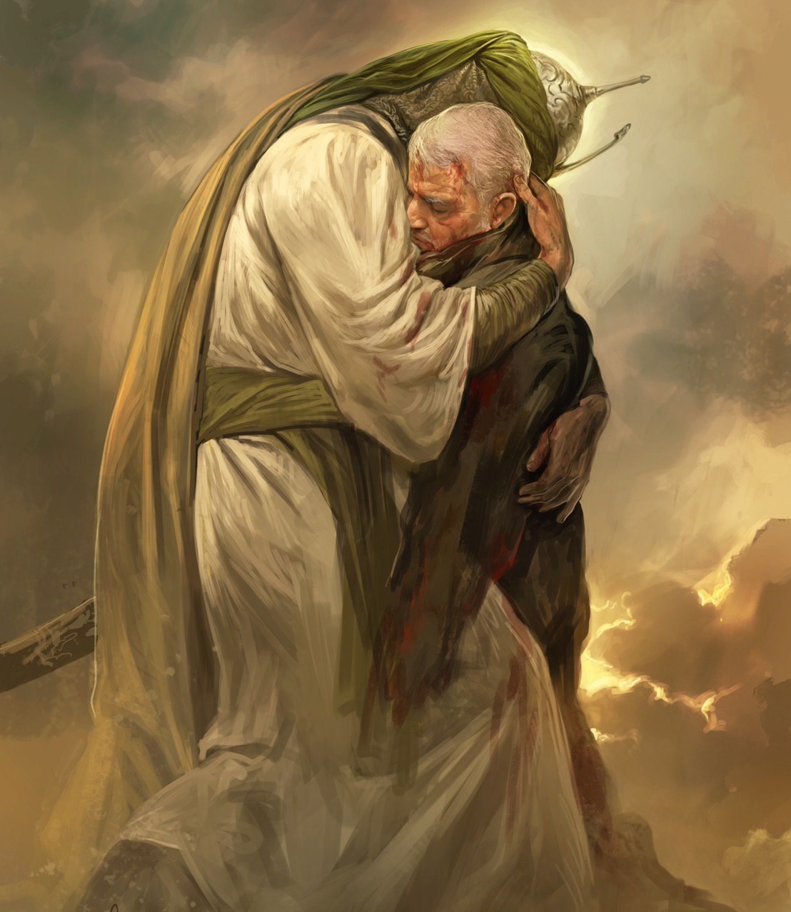 آیتالله سید علی خامنهای , رهبر انقلاب , شهید سپهبد قاسم سلیمانی , نقاشی , هنرهای تجسمی , پنجمین سالگرد شهادت حاج قاسم سلیمانی ,