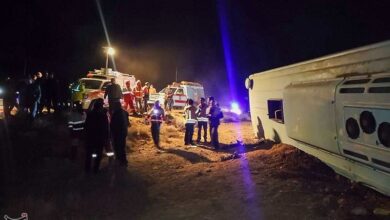 افزایش تعداد مصدومان واژگونی اتوبوس به 35 نفر+فیلم