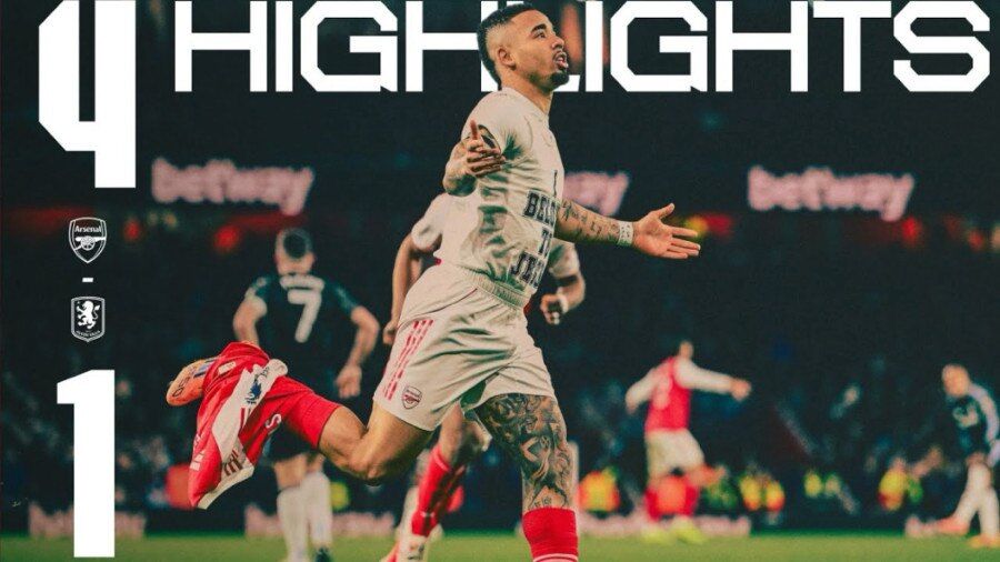 آرسنال با پیروزی قاطع مقابل استون ویلا صدرنشین پایان سال شد / آرسنال , استون ویلا , لیگ برتر انگلیس , فوتبال انگلستان , صدرنشینی