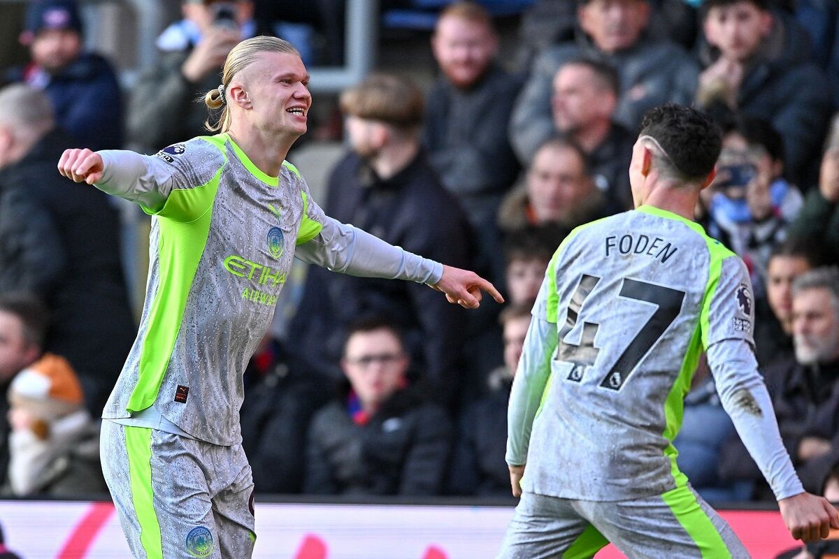 پیروزی قاطع منچسترسیتی مقابل کریستال پالاس با دبل هالند / منچسترسیتی , کریستال پالاس , لیگ برتر انگلیس , ارلینگ هالند , فیل فودن