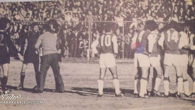 جنجال در مشهد: سیلی بازیکن تاج به داور و ترک زمین در بازی با ابومسلم / تاج , ابومسلم , ناصر حجازی , جام تخت جمشید , درگیری