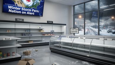 خالی شدن فروشگاهها از کالاهای اساسی در آمریکا؛ سهمیهبندی مواد غذایی / فاکس بیزنس نوشت: در آستانه طوفان زمستانی، قفسه فروشگاهها خالی است و مردم برای خریدن آخرین بطری شیر با هم درگیر میشوند.