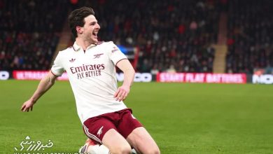 آرسنال با پیروزی ۳-۲ مقابل بورنموث صدرنشینی لیگ برتر انگلیس را حفظ کرد / آرسنال , لیگ برتر انگلیس , بورنموث , دکلان رایس , گابریل ماگالاش