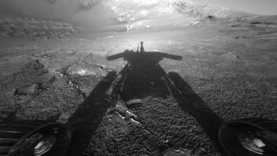 ناسا تصویری از سایه مریخنورد 'فرصت' منتشر کرد / ناسا , مریخ , مریخنورد , فرصت , فضا