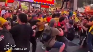 تجمع هواداران اکوادور در میدان تایمز پیش از رویارویی با آلمان / جام جهانی , اکوادور , آلمان , هواداران فوتبال , نیویورک