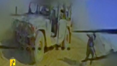 لحظه اصابت پهپاد حزب الله به خودروی نظامیان اسرائیلی+فیلم