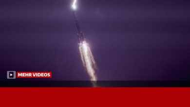 برخورد صاعقه با موشک چینی در حین پرتاب!