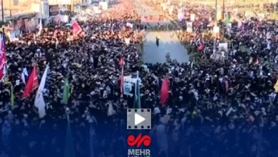 خیل جمعیت میلیونی مردم عراق در تشییع پیکر آقای شهید ایران
