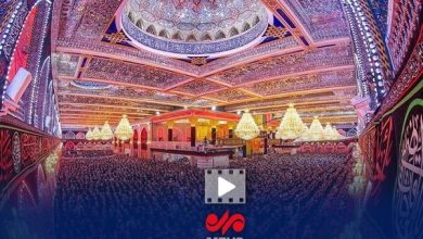 تصاویری از اقامه نماز بر پیکر آقای شهید در حرم مطهر حضرت عباس (ع)