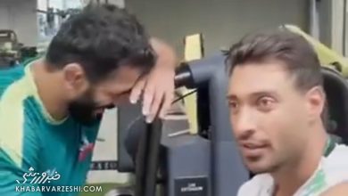کلکل یزدانی و خلیلزاده در سالن بدنسازی فدراسیون کشتی / حسن یزدانی , شجاع خلیل زاده , تراکتور , فدراسیون کشتی , فوتبال ایران