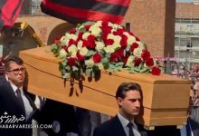 آیین خاکسپاری فرانکو بارزی؛ اسطوره فوتبال ایتالیا در میلان برگزار شد / فرانکو بارزی , میلان , فوتبال ایتالیا , اسطوره فوتبال , مراسم تدفین