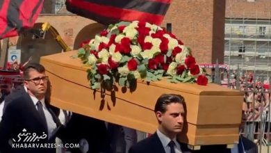 آیین خاکسپاری فرانکو بارزی؛ اسطوره فوتبال ایتالیا در میلان برگزار شد / فرانکو بارزی , میلان , فوتبال ایتالیا , اسطوره فوتبال , مراسم تدفین