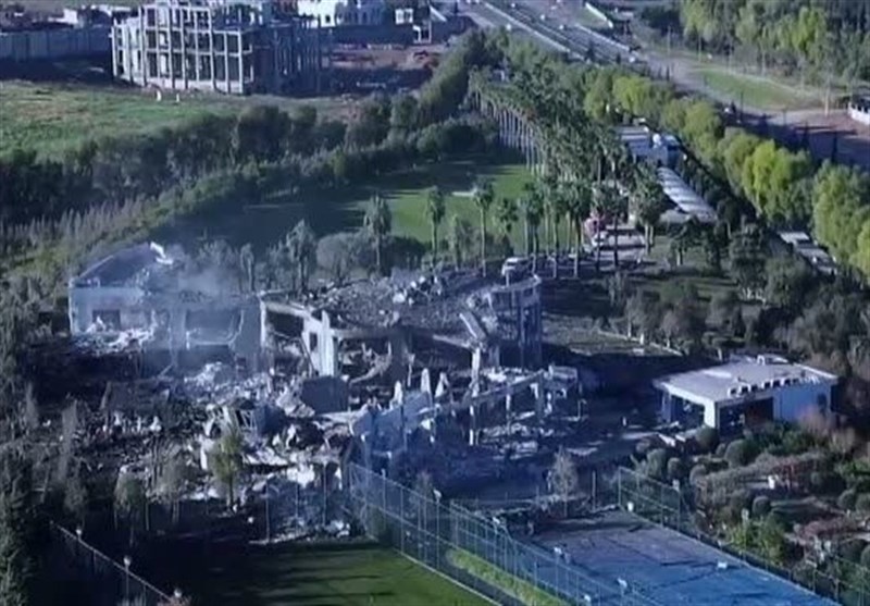 צילום אווירי של מפקדת המוסד ההרוס בארביל לאחר מתקפת הטילים של משמרות המהפכה
