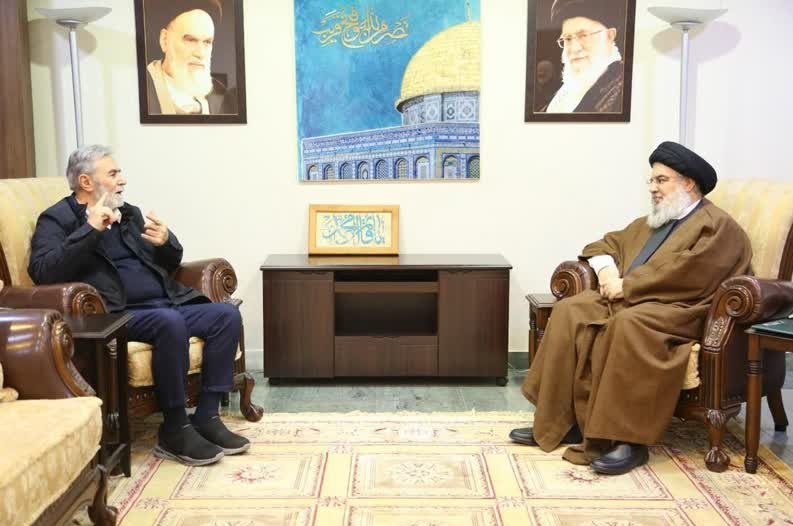 הפגישה והדיון בין זיאד אלנח’לה לסייד חסן נסראללה על ההתפתחויות בעזה