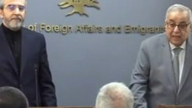 עלי באגרי ושר החוץ של לבנון מסיבת עיתונאים