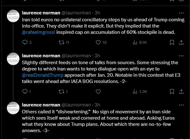 روایت خبرنگار «والاستریت ژورنال» از مذاکره اخیر تروئیکای اروپایی و ایران