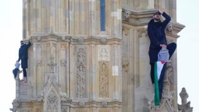 דגל פלסטיני מעל ביג בן בלונדון+ סרט