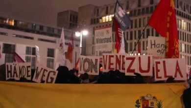 German Protesters Condemn US Military Aggression Against Venezuela, Demand Maduro's Release /Germany , Venezuela , US military intervention , Nicolas Maduro , Berlin protest