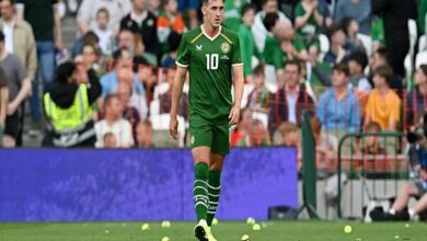 Irish Fans Halt Qatar Match with Protest Over Israel Fixture /Ireland , Qatar , Football Protest , Israel , Palestinian Flags