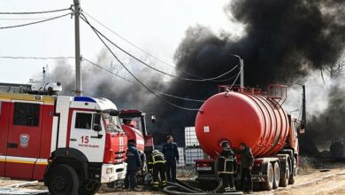 Ukrainian Drone Attack Sparks Blaze at Southern Russian Port /Russia , Ukraine , drone attack , Taganrog , port fire