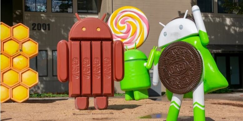 Android Version Statues Adorn Google Campus /Android , Google , technology , operating system , statues