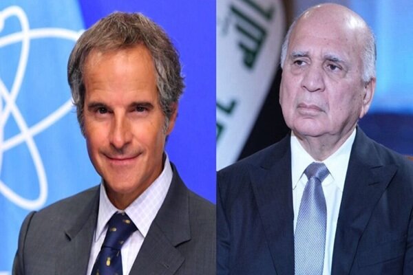 Iraq's Foreign Minister and IAEA Chief Discuss Regional Developments /Iraq , IAEA , Fuad Hussein , Rafael Grossi , regional tensions