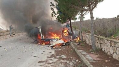 Israeli Drone Strike Targets Vehicle in Southern Lebanon /Lebanon , Israel , Drone Strike , Southern Lebanon , Middle East
