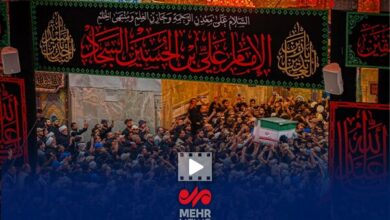 Aerial Footage Captures Solemn Funeral Procession at Imam Hussein Shrine /funeral , procession , shrine , Imam Hussein , martyr