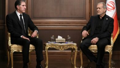 Iranian President Meets Kurdistan Region's Nechirvan Barzani in Tehran /Iran , Iraq , Kurdistan Region , Masoud Pezeshkian , Nechirvan Barzani